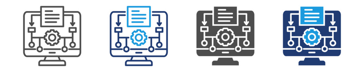 algorithm icon set multiple style