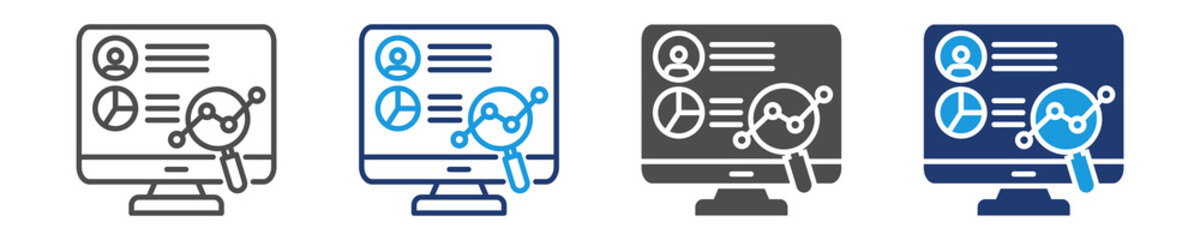 analysis icon set multiple style