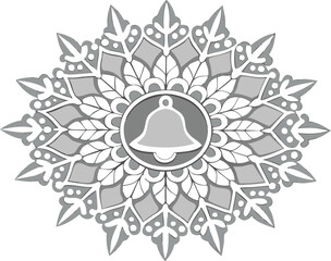 Elegant mandala ornament with a central bell icon