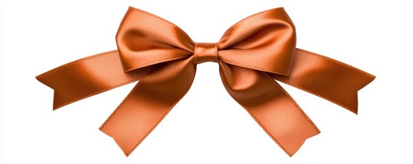  shiny orange satin bow with long tails, perfect for decorating gifts or enhancing festive occasions.