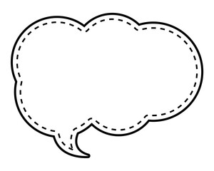シンプルな点線付き吹き出し　雲形