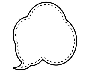 シンプルな点線付き吹き出し　雲形