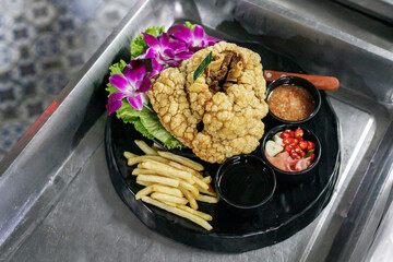 Crispy German Pork Knuckle, Thai food