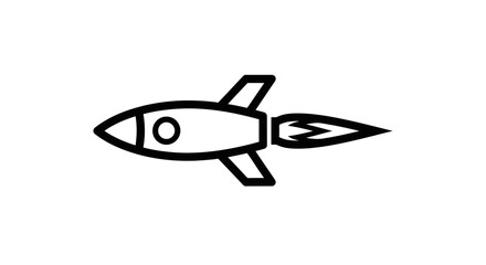 Vector illustration of a minimalist rocket ship icon on white background  isolated