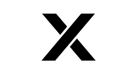 Fototapeta premium Simple black X mark design element on white background for diverse applications