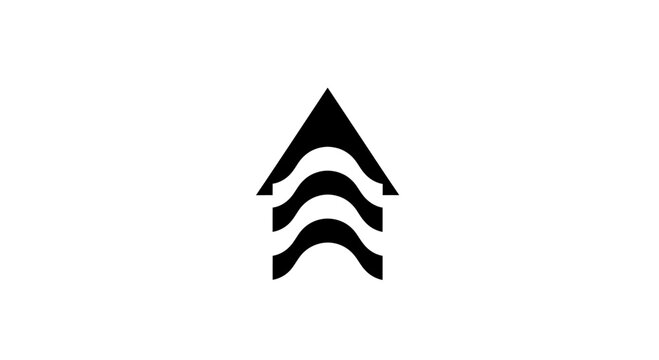 Minimalist wave house logo design conveys a modern and simple architectural identity