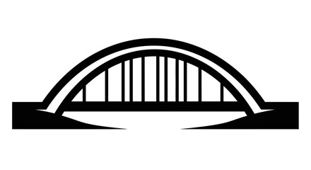 Minimalist arch bridge illustration showcasing architectural elegance and structural design