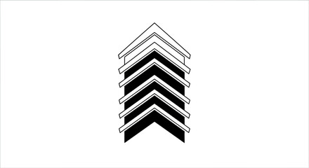 Military Rank Insignia Graphic Representation Isolated on White Background for Designs