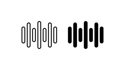 Voice Wave Icon, Sound Glyph for Audio Interface, Podcast, Speech Recognition