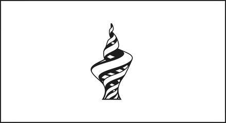 Elegant swirling tower design isolated on white background emphasizing minimalist architecture and