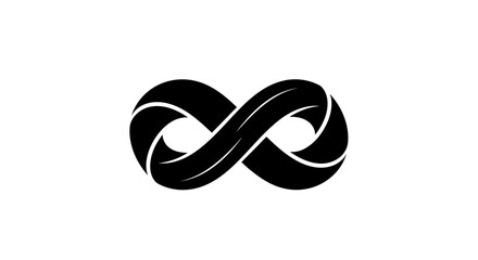 Elegant infinity symbol design with sleek black lines representing endless possibilities