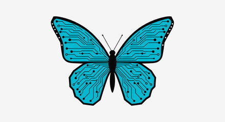 Digital Butterfly: Conceptual Illustration of Technology and Nature Integration