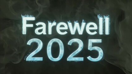 Golden farewell to 2025 with smoky atmosphere, a vintage goodbye celebration, wishing 2025 a fond farewell, a year end reflection
