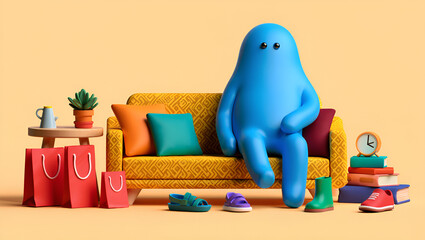 A serene cartoon astronaut in a black spacesuit sits in a meditative yoga pose, embodying tranquility and mindfulness in the vastness of space, Generative AI