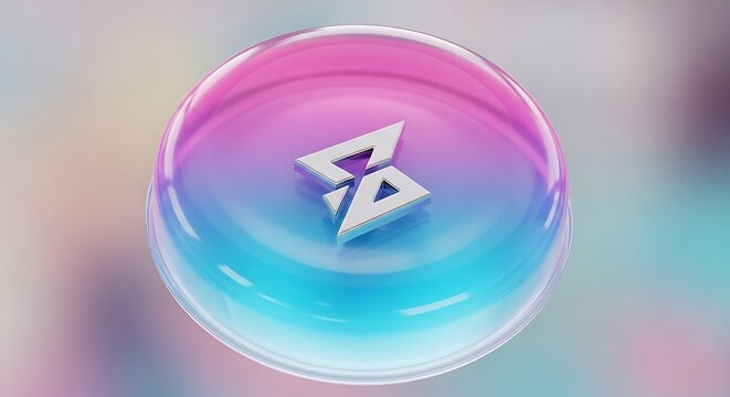 Abstract logo design with holographic gradient and glass effect modern and elegant - Powered by Adobe
