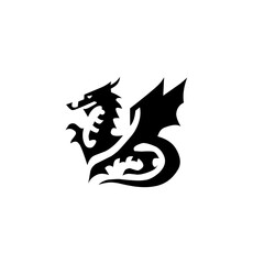 A powerful and stylized black dragon design, perfect for logos, emblems, fantasy themes, and mythical branding. Bold, modern, and symbolic of strength and fire.