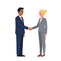 Professional Business People Shaking Hands in Agreement.