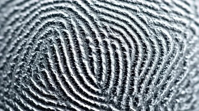 Macro video of fingerprint analysis for security and identification solutions and technology