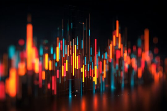 Dynamic glowing data visualization for modern business reports and technology presentations with vibrant colors and a futuristic feel