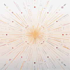 Elegant Gold and Red Fireworks Vector for Holiday Festivities