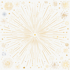 Obraz premium Gold Fireworks Burst Vector Illustration for New Year Celebrations