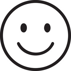 Fototapeta premium A simple black and white illustration of a classic smiley face with a circular outline and cheerful expression