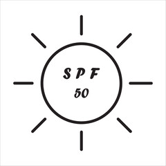 UV protection icon outline vector