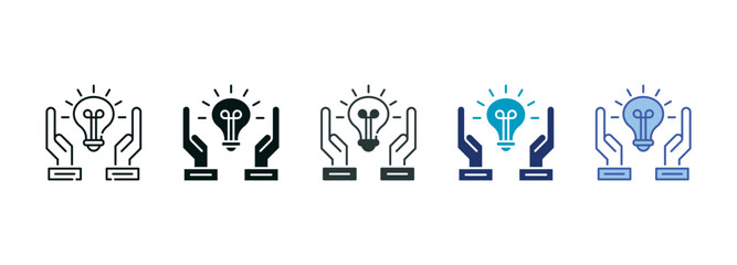 Solution Icon Set Consisting of Multiple Styles Vector Illustration
