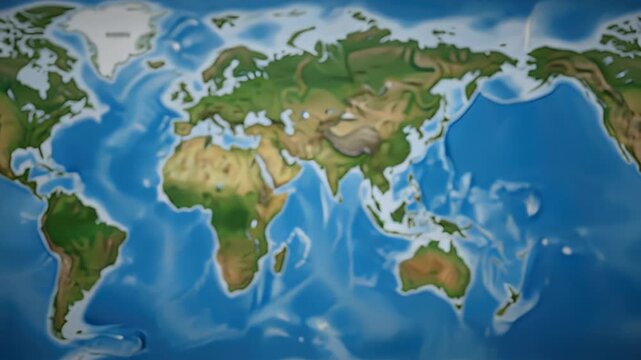 Global Breaking News Headline Displayed Over World Map Background with Red Bar and White Text