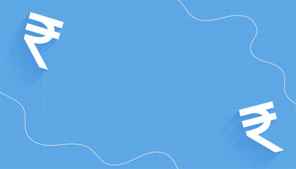 flat style indian currency rupee banner with text space