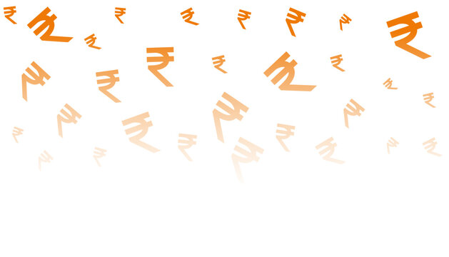 falling indian digital money rupee sign background