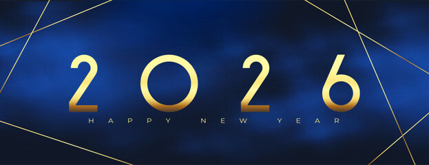 happy new year 2026 wishes banner with smoky effect