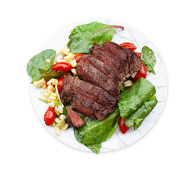grilled pork steaks with veg salad