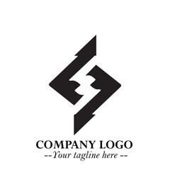 Sleek Electrical Logo Symbol on a Clean White Background for Modern Branding Design Elements Art