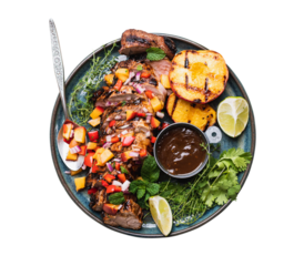 grilled pork tenderloin with veg salad 