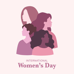 Happy international womens day background design. Women's Day banner design vector. March 8, International Women's Day.
