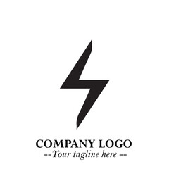 Sleek Electrical Logo Symbol on a Clean White Background for Modern Branding Design Elements Art