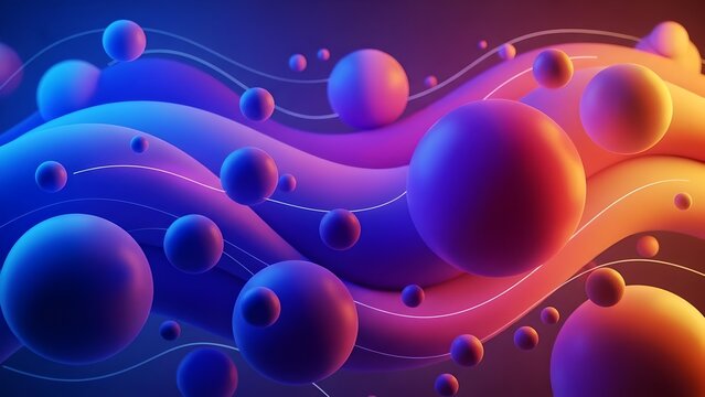 colourful twisted shape with metallic surface 3d render illustration