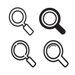 Magnifier Search Line Art Vector – Simple Outline Icon