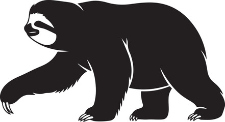Naklejka premium Giant sloth silhouette vector flat illustration design