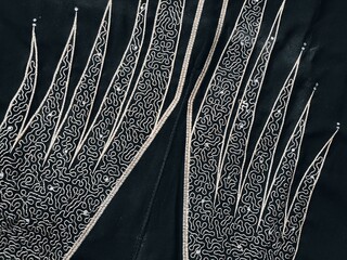 background and pattern of Turkish Dubai fabric in the form of lines and several motifs