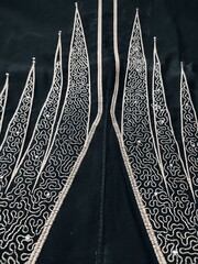 background and pattern of Turkish Dubai fabric in the form of lines and several motifs