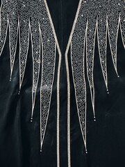 background and pattern of Turkish Dubai fabric in the form of lines and several motifs