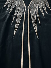 background and pattern of Turkish Dubai fabric in the form of lines and several motifs