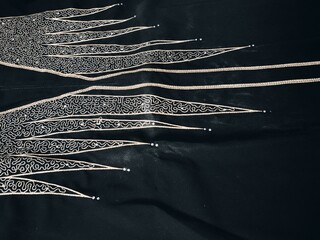 background and pattern of Turkish Dubai fabric in the form of lines and several motifs