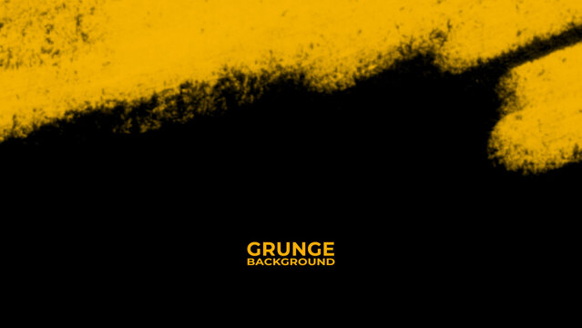 Black and yellow abstract background with brushstroke and halftone style. dirt overlay or screen effect use for grunge and vintage image style.