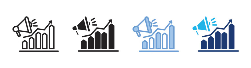Statistics icon set multiple style collection