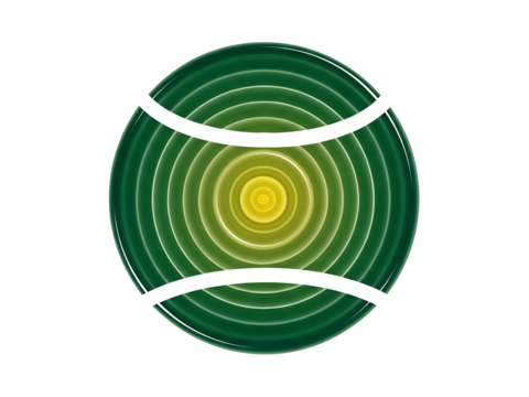 緑色の球体、中央が明るく輝くデザイン。抽象的で魅力的なイメージ。シンプルで美しい。