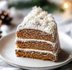 Gingerbread Layer Cake with Vanilla Frosting and Holiday Spice Finish
