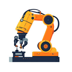 Industrial Robotic Arm Manipulator With Gripper And Precision End Effector Assembling Small Components On A Factory Floor With Bright Overhead Lighting